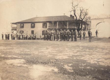 First Mess Hall after being moved and converted to Cadet Infirmary circa 1916